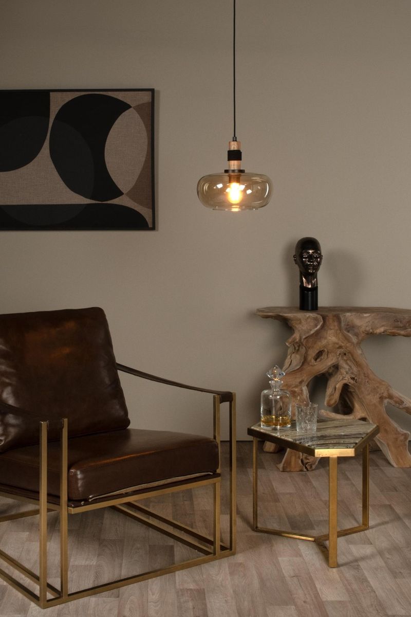 Lucide ILONA - Závesné svietidlo - Ø 30 cm - 1xE27 - Jantárová